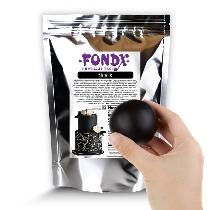 FondX Rolled Fondant Icing - Black