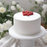 Smooth white fondant cake tier covered in smooth FondX Virgin White rolled fondant icing.